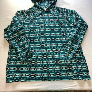 Teal Patterned Women's Top